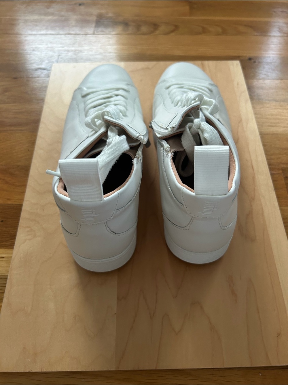 Fitflop White High-Top Leather Sneakers with Side Zip Detail - Picture 3 of 8